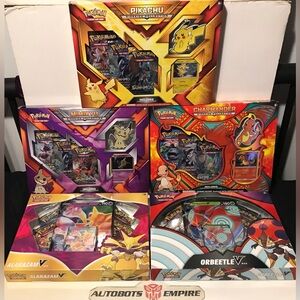 POKEMON PIKACHU CHARMANDER MIMIKYU SIDEKICK ORBEETLE ALAKAZAM V BOX SET Mega EX